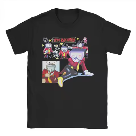 TV Time Tenna Deltarune T Shirts Men Women's Cotton Funny T-Shirts Crewneck Gaming Tee Shirt Short Sleeve Tops Gift Idea