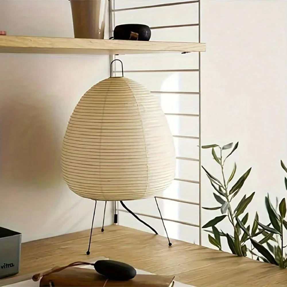 

Japanese Design Rice Paper Table Lamp Vintage Lantern E27 Desktop Lamp For Bedroom Living Room Study Tripod Creative Decor Light