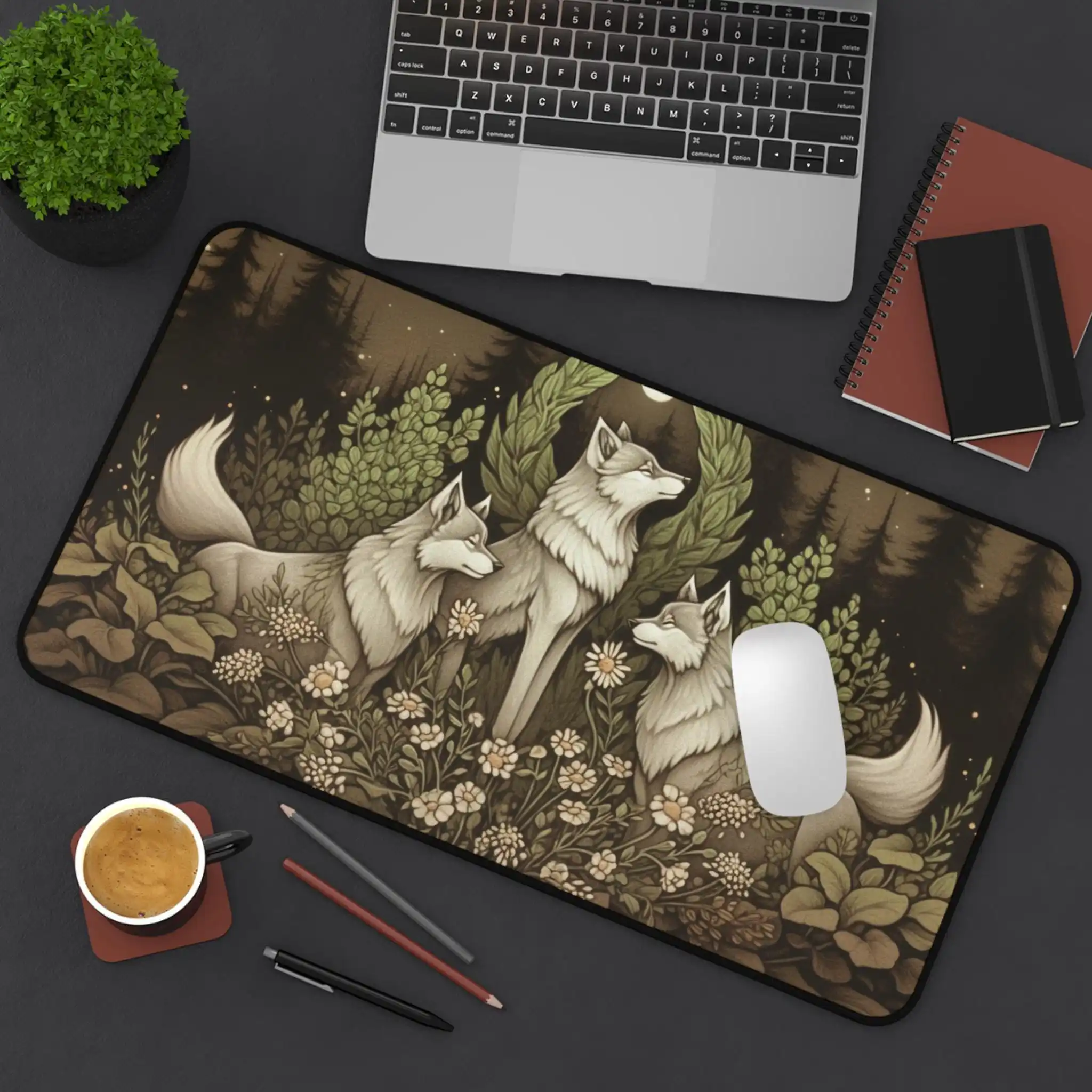 

White Wolf Themed Mouse Pad, Non-slip and Waterproof Mouse Pad, Office Gaming Desk Decoration Mat, A Perfect Gift for Friends.