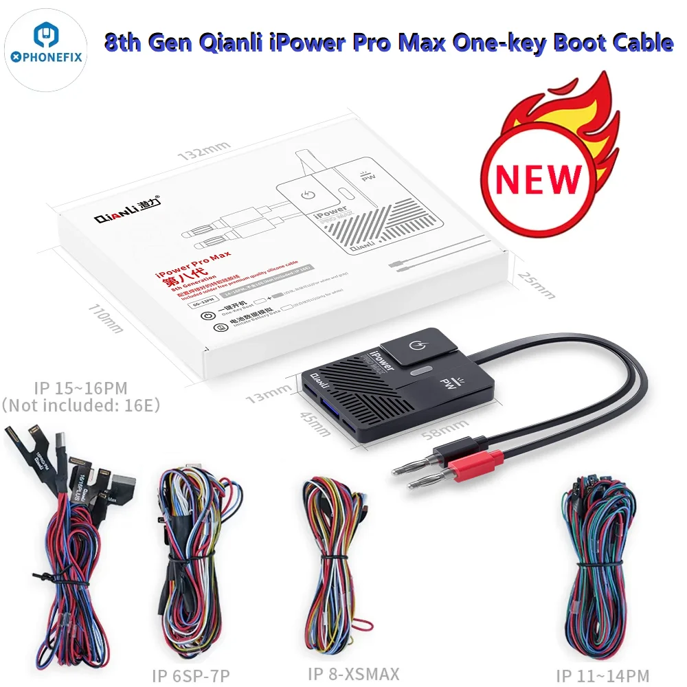 

Qianli Upgraded 8th Gen iPower Pro Max Power Cable One-button Booting For iPhone 6 - 16 Pro Max Charging and Powering Up