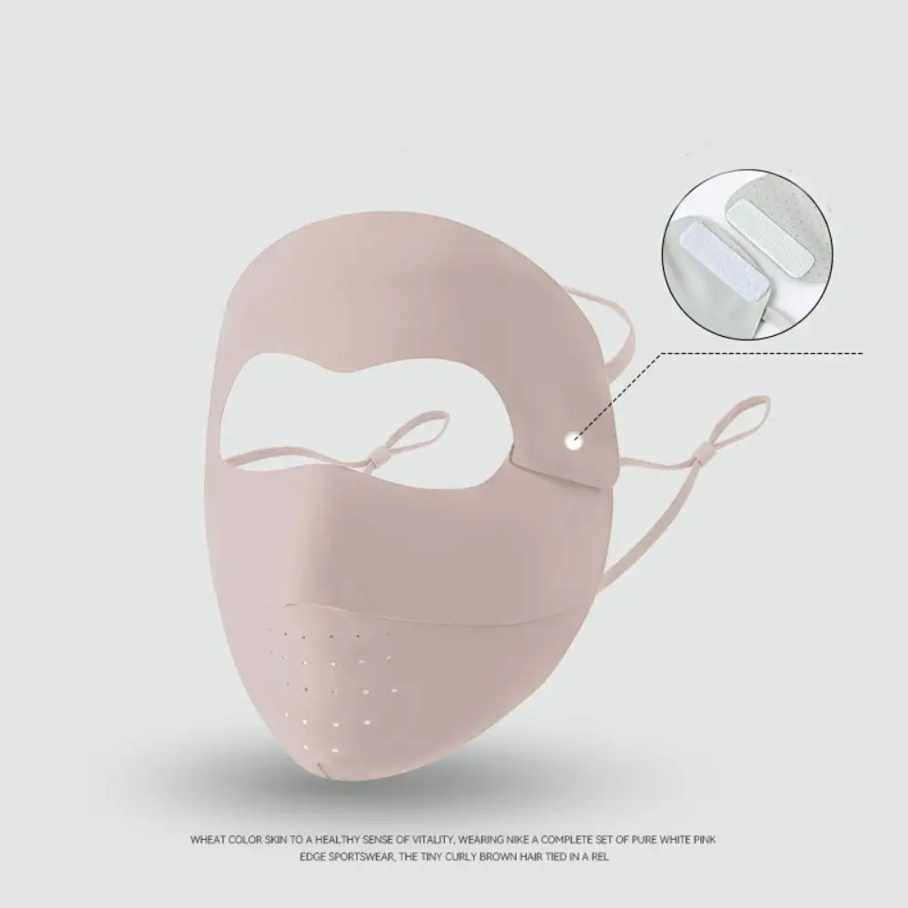 

Adjustable Summer Detachable Ice Silk Mask Breathable Sunshade Face Cover Solid Color Thin Sunscreen Face Scarf Outdoor