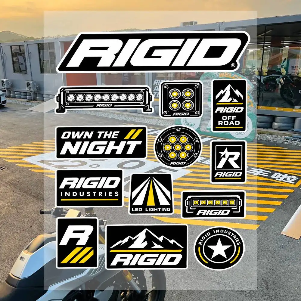 A-RIGID Industries Sticker Sheet Waterproof Vinyl Decals Racing Logo Stickers For Moto Helmet Car Bike Laptop Stickers