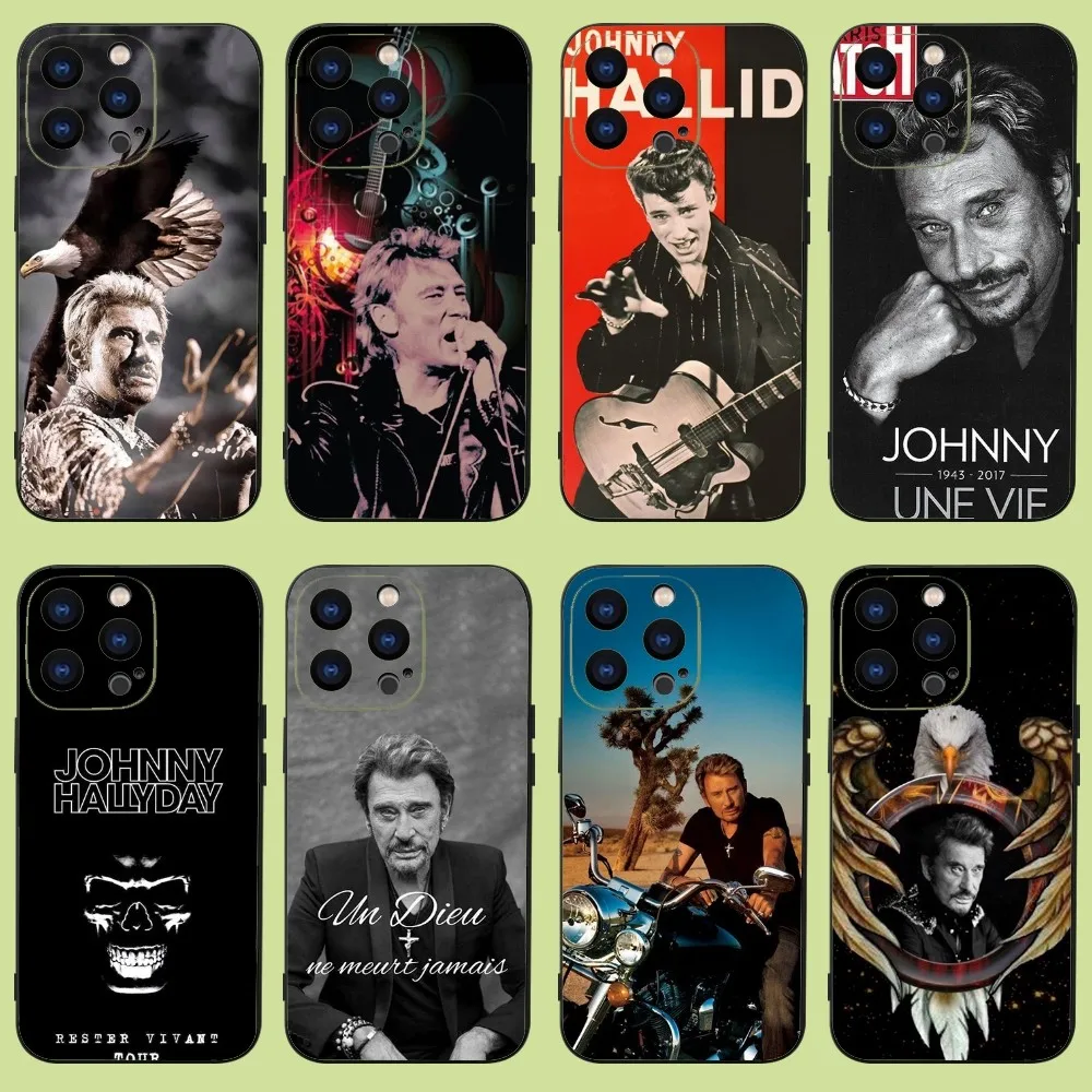 J-Johnny Hallyday Music Phone Case For iPhone 15,14,13,12,11 Plus,Pro,Max,XR,XS,X,7,8 Plus,SE,Mini Silicone Soft