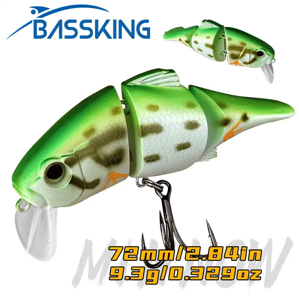

BASSKING Jackall Small Floating Segmented Minnow Lure 72mm9.3g Jointed Bait Fishing Lure Black Pit Perch Artificial Swimbait