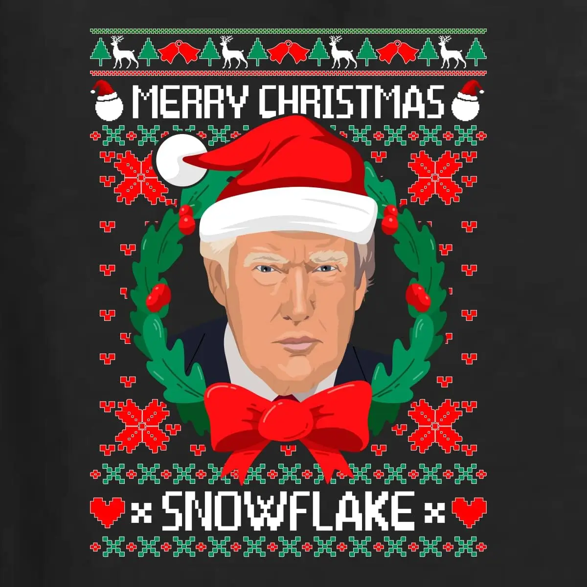 Merry Christmas Snowflake Trump Ugly Christmas Sweater Men's T-Shirt