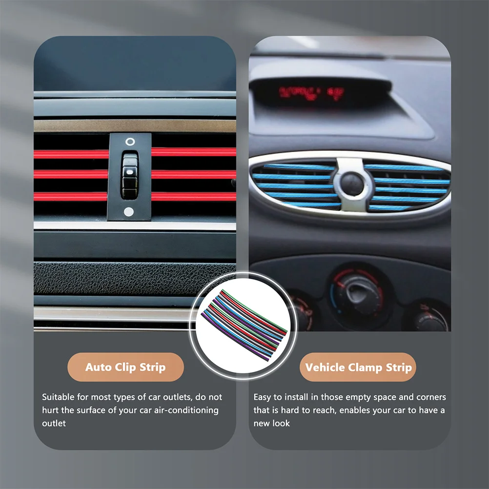 

15Pcs Car Air Conditioner Vent Outlet Decoration Strips Scratch Proof Easy Install Car Accessories Interior Trim