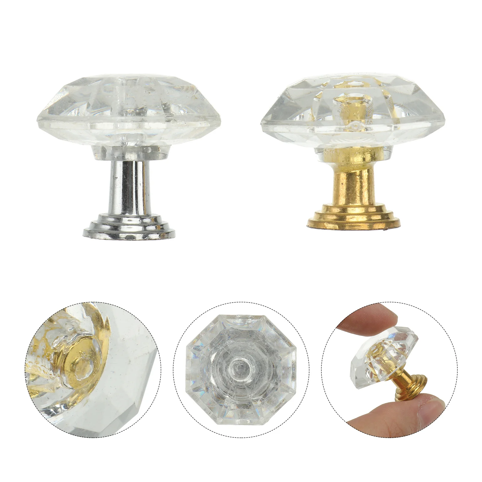 

16Pcs Crystal Clear Cabinet Handles Decorative Drawer Knobs Durable Furniture Door Handles for Modern Home Office Kitchen