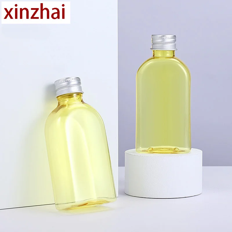 120Ml olive oil hydrosol bottle hand sanitizer pet plastic transparent bottle glycerin transparent yellow flat bottle