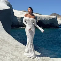 Suninheart White Evening Dresses for Events Red Long Sleeve Lace Elegant Party Dresses 2025 Women Luxury Wedding Prom Dress Gown - Image 3