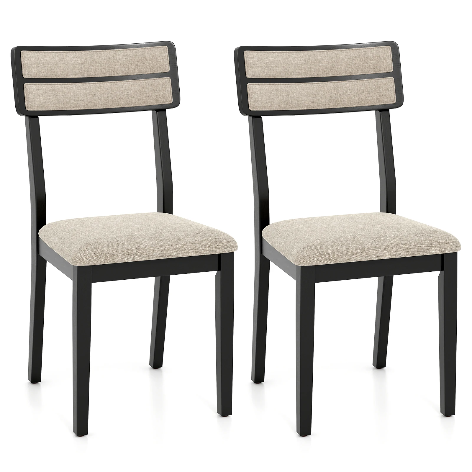 Sillas de comedor, juego de 2, sillas de cocina con respaldo alto, patas de madera de caucho, asiento acolchado suave, sillas de comedor