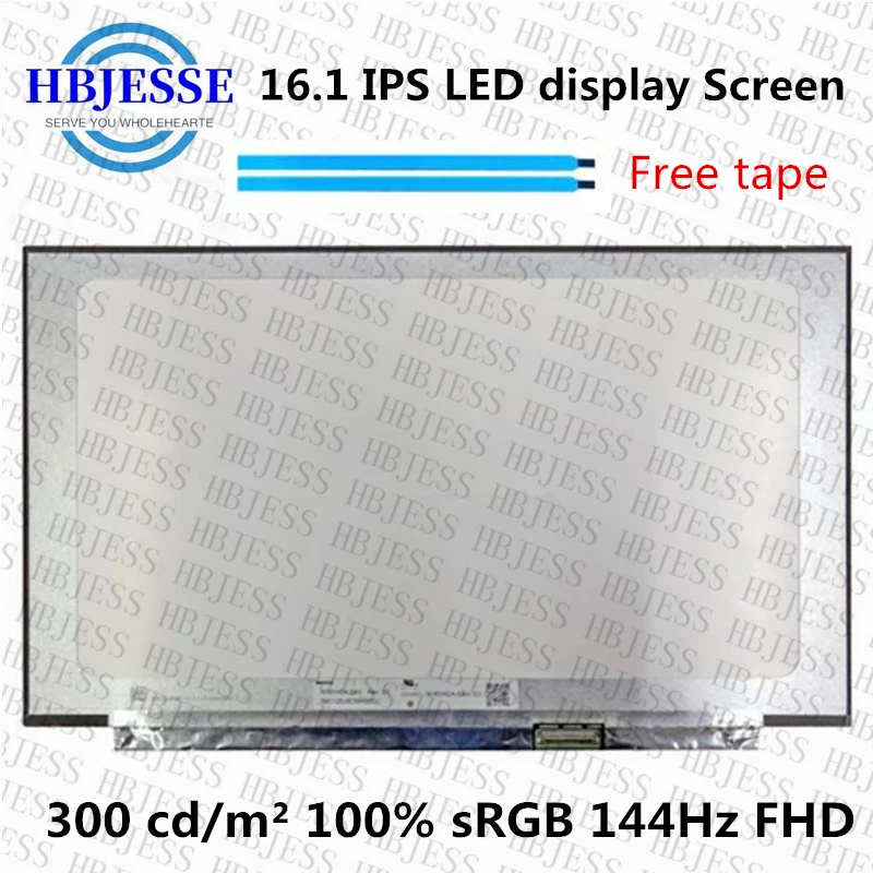 

16.1" IPS 144Hz Laptop LCD Screen N161HCA-GA1 NV161FHM-NY1 NV161FHM NX1/NX2/NH1 LED Matrix Display Panel FHD1920x1080 40pin eDP