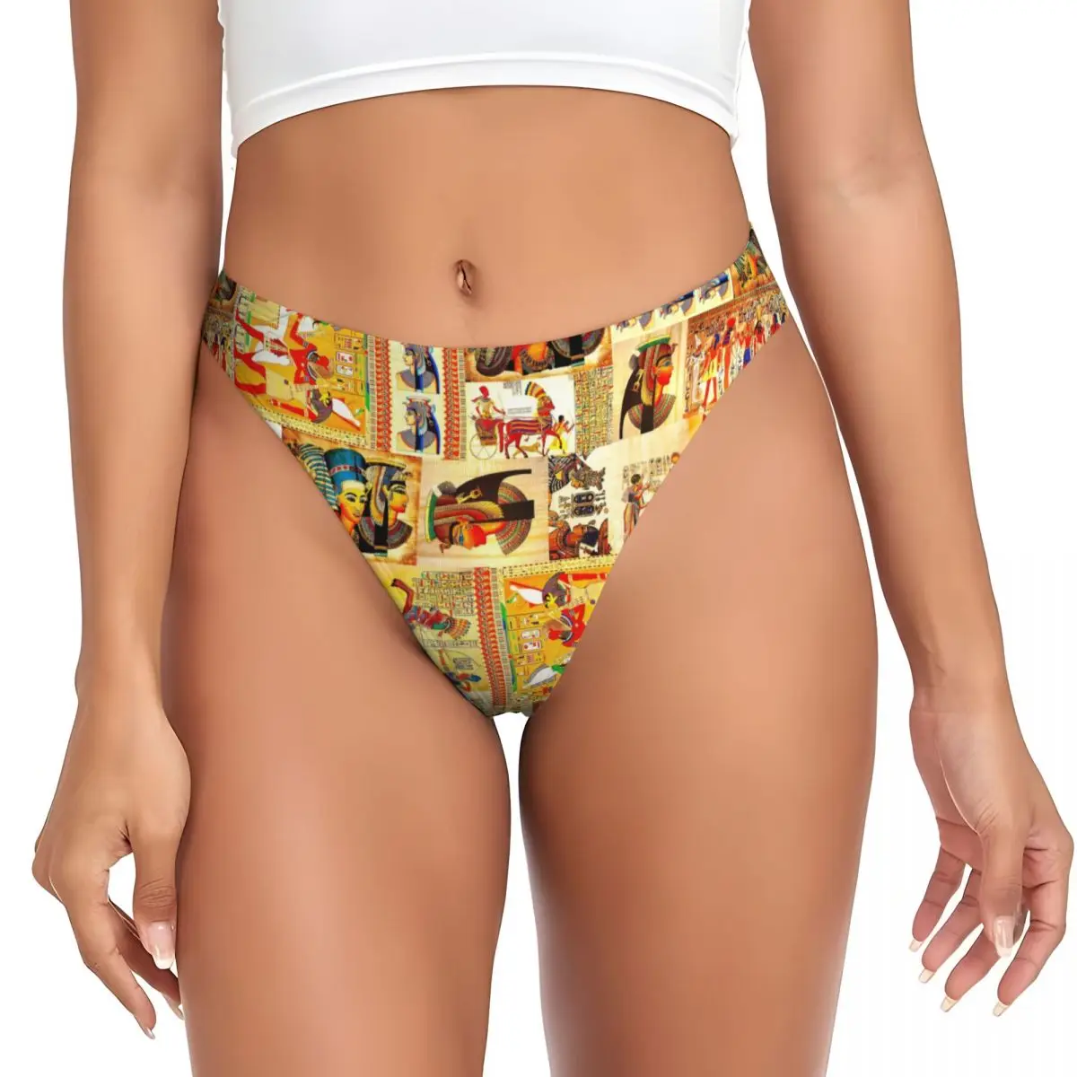 Custom Women's Art Madhubani G-string Personalised Thongs Breathable Panties Underwear