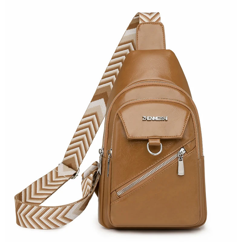 

Fashion Casual Chest Bag High Quality Shoulder Bags Women Crossbody Bags Pu Leather Waterproof Messenger Bag For Travel Cycling
