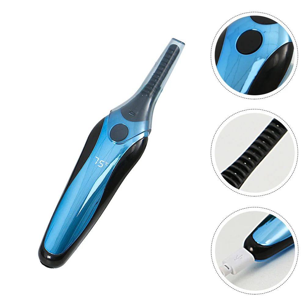 

Electric Eyelash Curler Blue USB Charging Fast Heating Wide Area Multiple Temperature Protection Safe for Skin Lightweight