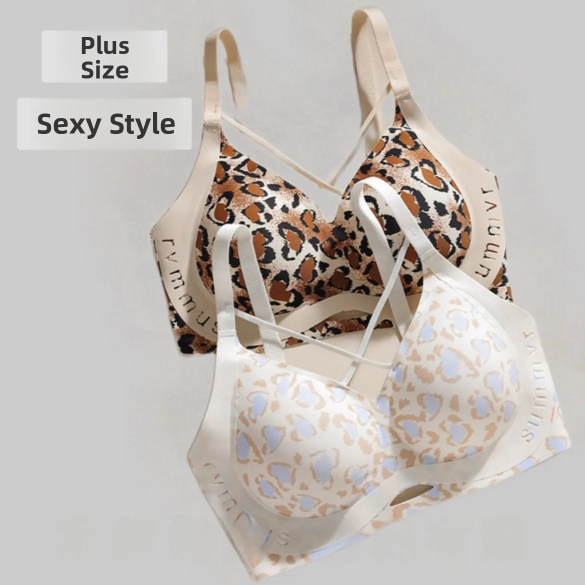 

Сексуальный бюстгальтер с леопардовым принтом для женщин, без косточек, большой размер, антипровисающий боковой бюстгальтер для уменьшения груди, цельное нижнее белье, брюки