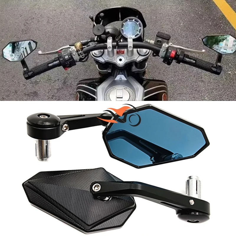 

7/8'' 22mm Aluminum Alloy Motorcycle Bar End Mirror Universal Side Mirror For Suzuki GSX S750 V Strom 650 1000 GSR 600 750 M109R