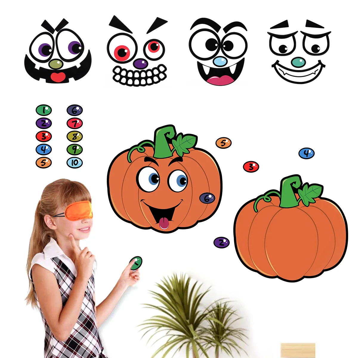 Kid Stickers Gifts for Stocking Stuffers Halloween Party Favor Bag Orange Pumpkin Child