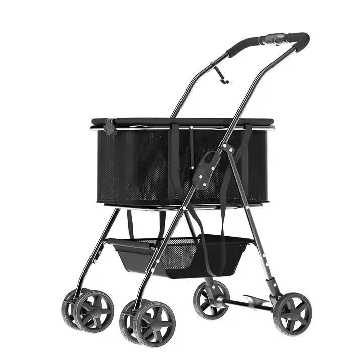 

Collapsible Wheeled Shopping Trolley Bag Foldable Grocery Cart With Wheels For Dogs And Cats
