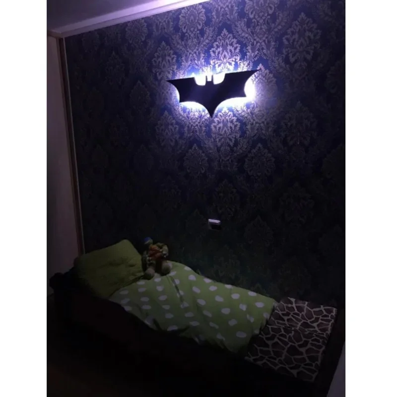 Batmanes-Veilleuse LED multicolore, télécommande, 3D, créative, décoration de la maison, chambre à coucher, lampe de présentation murale