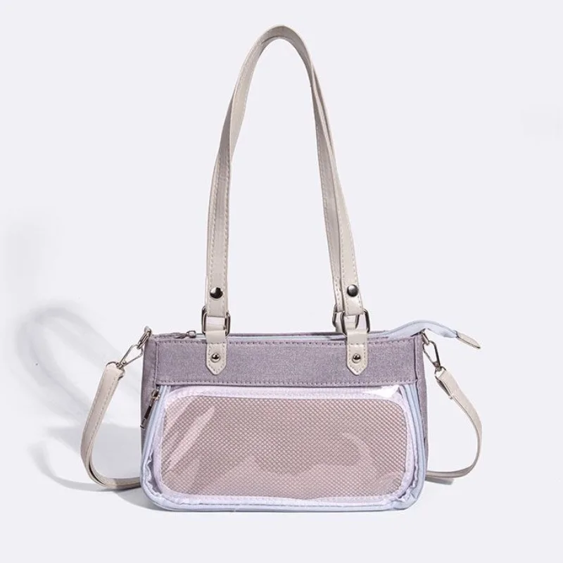 Torebka Ita elegancka satynowa torba na ramię Lolita nowa, dopasowana na lato, przezroczysta torba pod pachami słodka torba Crossbody z wyświetlaczem