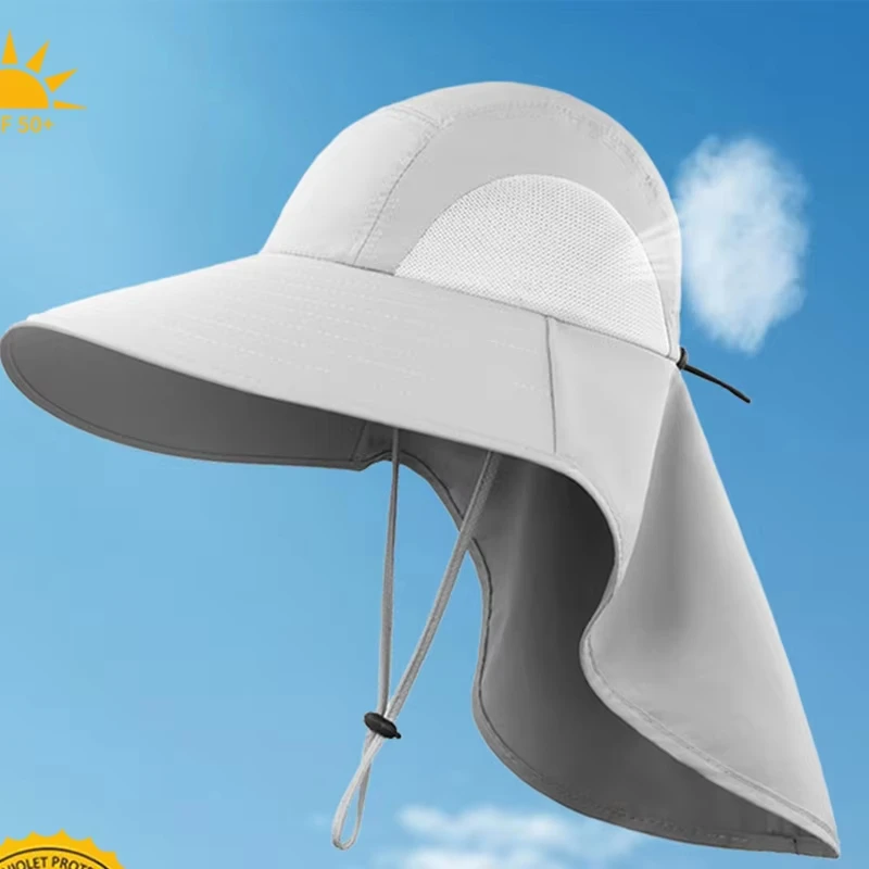 UV Protection Hat with Wide Brim Neck Flap for Men Women Adjustable Summer Outdoor Sport Safari Cap Hiking Fishing Hat