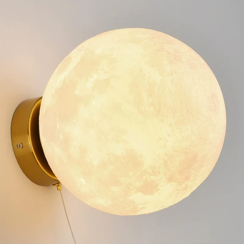 Astronauta LED Lua Lâmpada de parede, Fundo do quarto das crianças, Decoração de quarto, Luz de cabeceira, Criativo Kids Gift