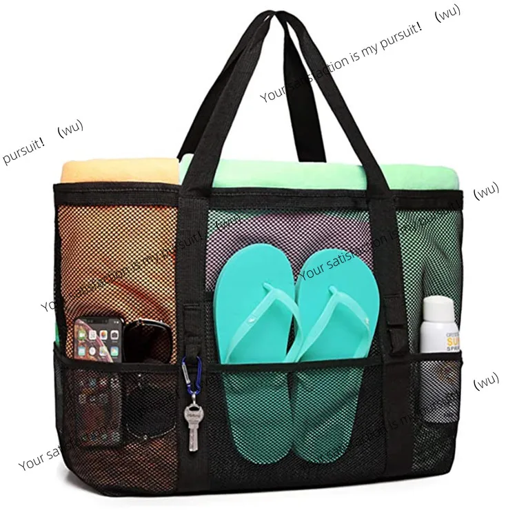 

Beach Bag Large Capacity, Mesh, Multifunctional Travel Handheld Shoulder Beach Bag Swimsuit Storage Bag