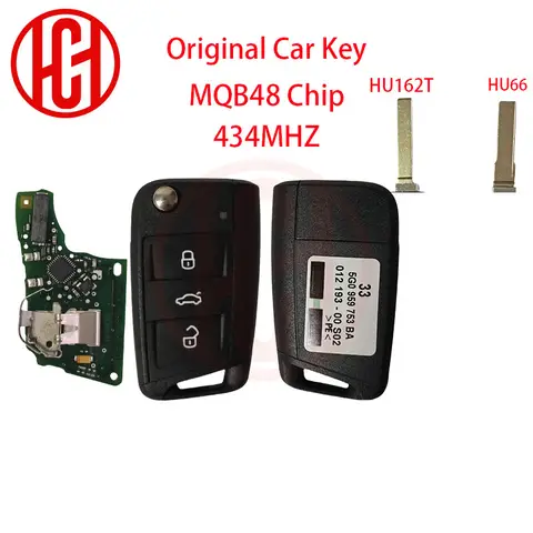 5G0 959 753BA OEM Remote Car Key MQB 434MHz ID48 for Volkswagen VW Golf 7 for Skoda Octavia A7 5G0959753BA Half Keyless