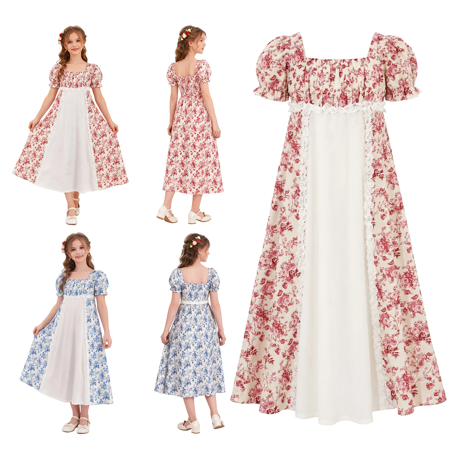 Kids Girls Renaissance Medieva - Lace Dress 评论和价格