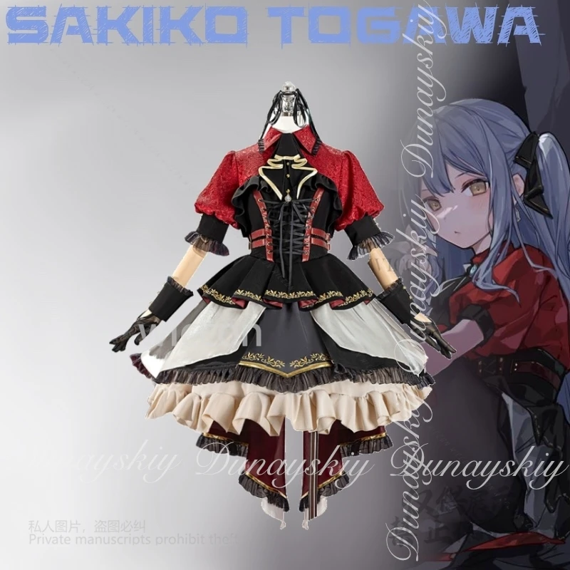 125 بانج دريم! أنيمي ساكيكو توغاوا تأثيري أفيو موجيكا عضو الفرقة مع لوليتا فستان طويل شاحب الأزرق شعر مستعار زي جميع مجموعة كوس