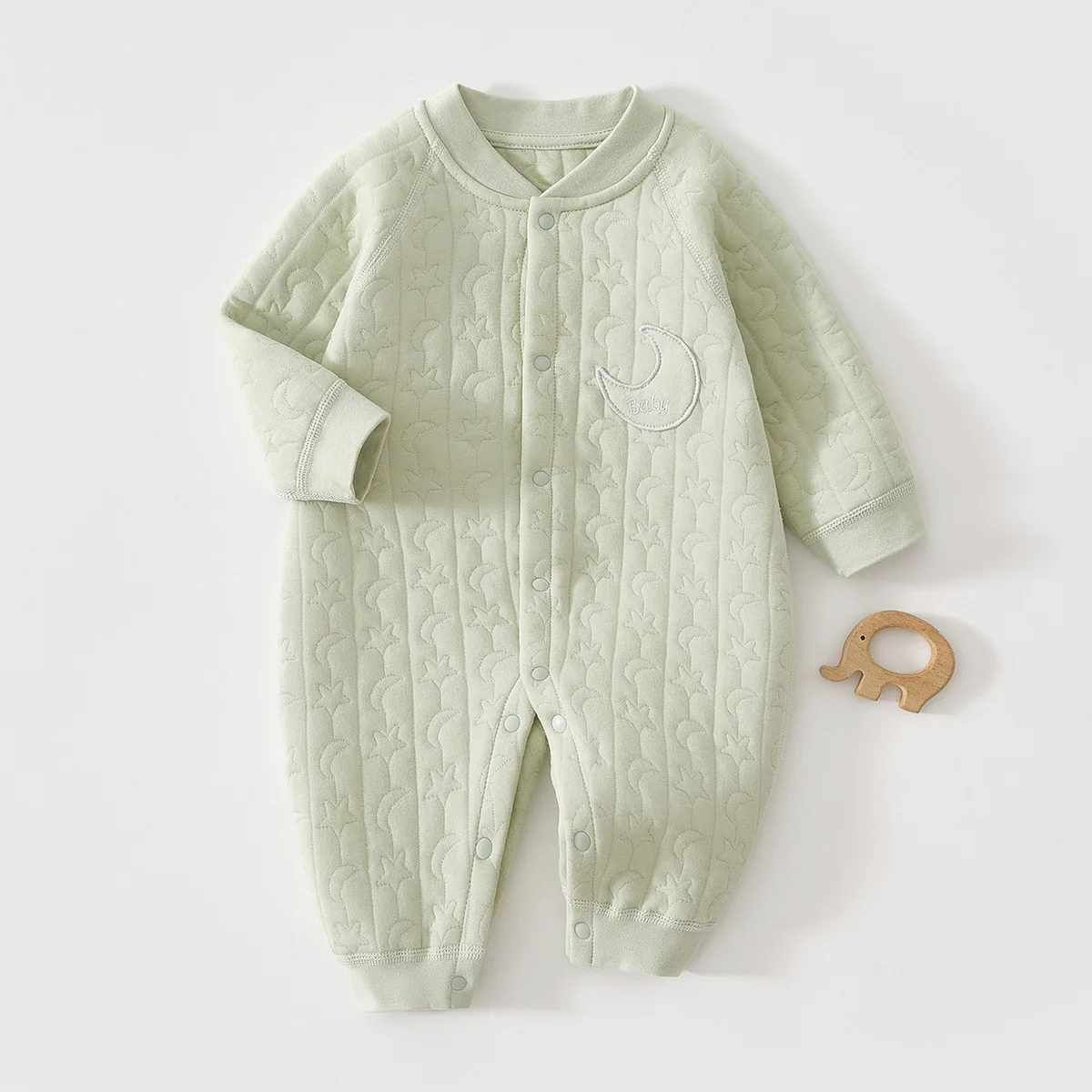 AYNIGIELL Baby Jumpsuit Autumn and Winter Pure Cotton Warm Newborn Inner Clothes for Boys and Girls Baby Pajamas 0-18 Moths