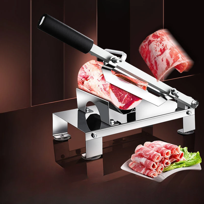 Multi-functional Slicers Cut Frozen Meat, Rice Roll, Fat Cow, Small Commercial Universal Adjustable Meat Cutting Machine