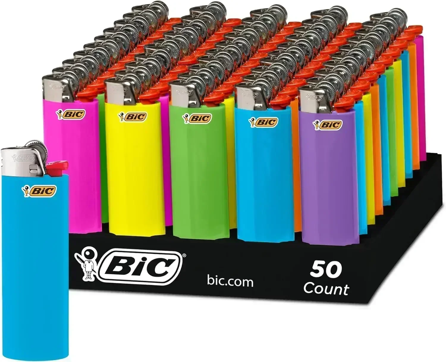 2026 New ABS Material Silver Easy To Use BIC Lighter, Size7.5