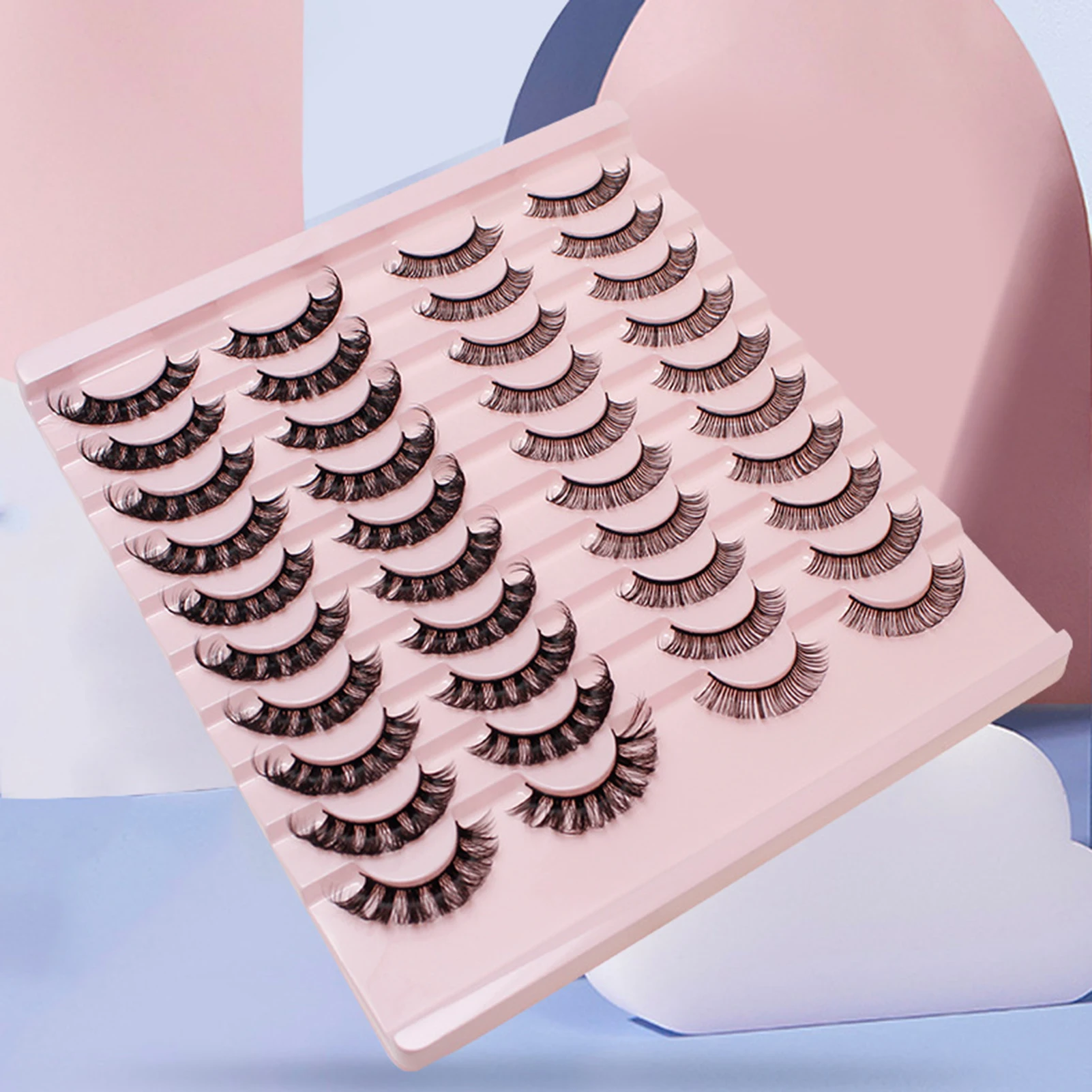 20 Par Sztucznych Rzęs Lekkie Długotrwałe Segmentowe Rzęsy na Imprezę Tematyczną Makijaż Sceniczny Kobieta Naturalny Makijaż Narzędzia