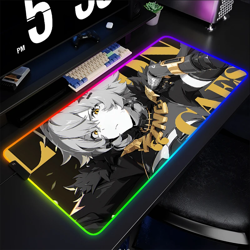 

RGB Mouse Pad Kawaii Gaming Accessories Notbook Computer Zenless Zone Zero PC Caesar King Gamer Keyboard Desk Mat LED Mousepad