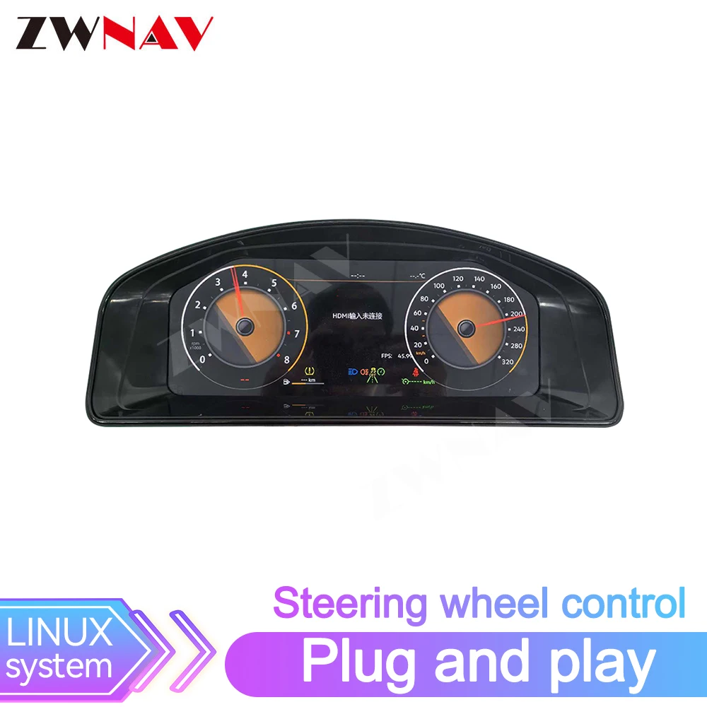 

ZWNAV 12.3'' Car LCD Digital Dashboard for Volkswagen Multivan T5 Original Car Digital Cluster Instrument Speedometer Panel