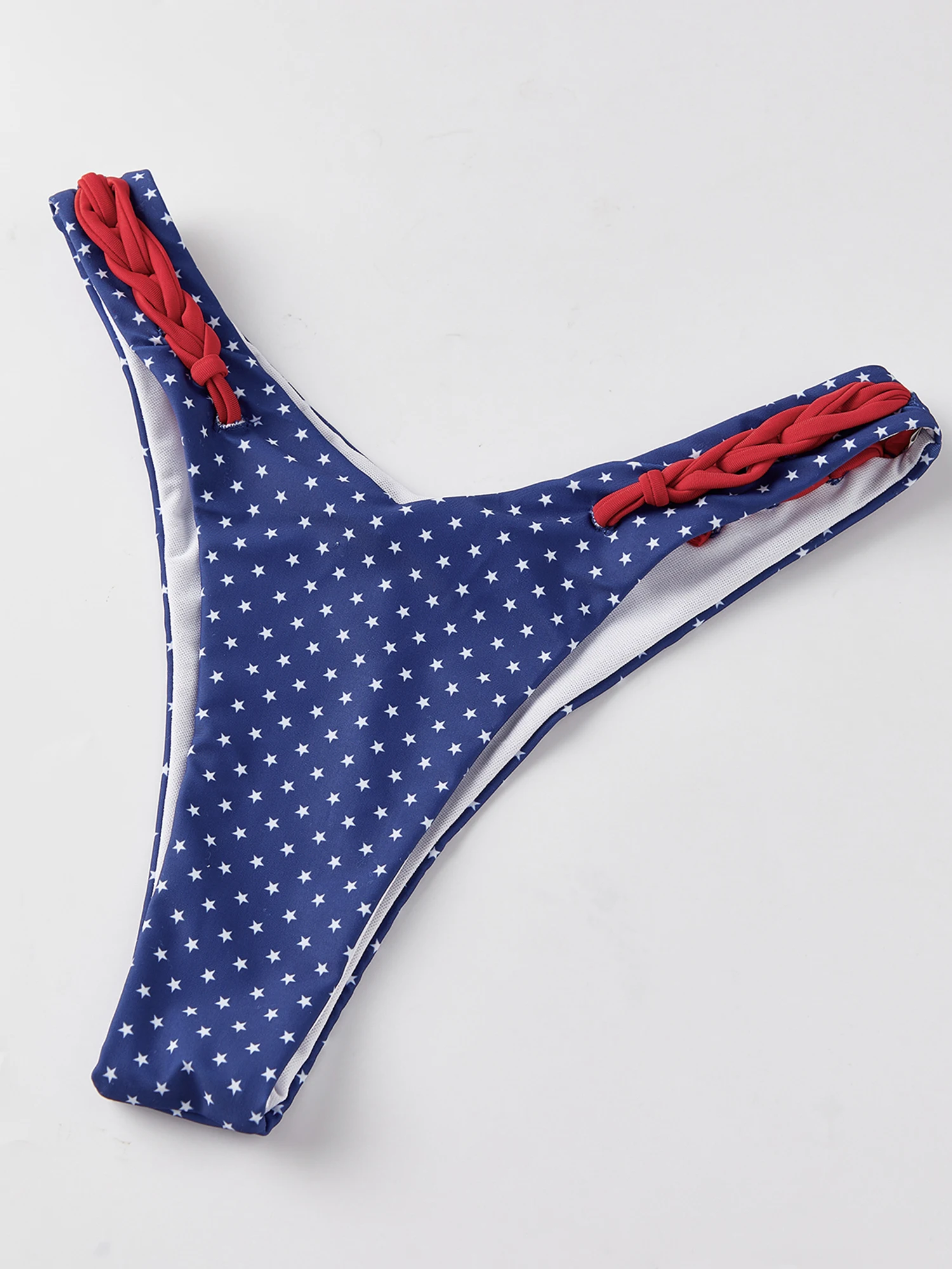 Women 2 Pieces Bikini Swimsuits Dot Print Tie-Up Halter Neck Sleeveless Bra Thong Bottoms Beach Bathing Suit Set