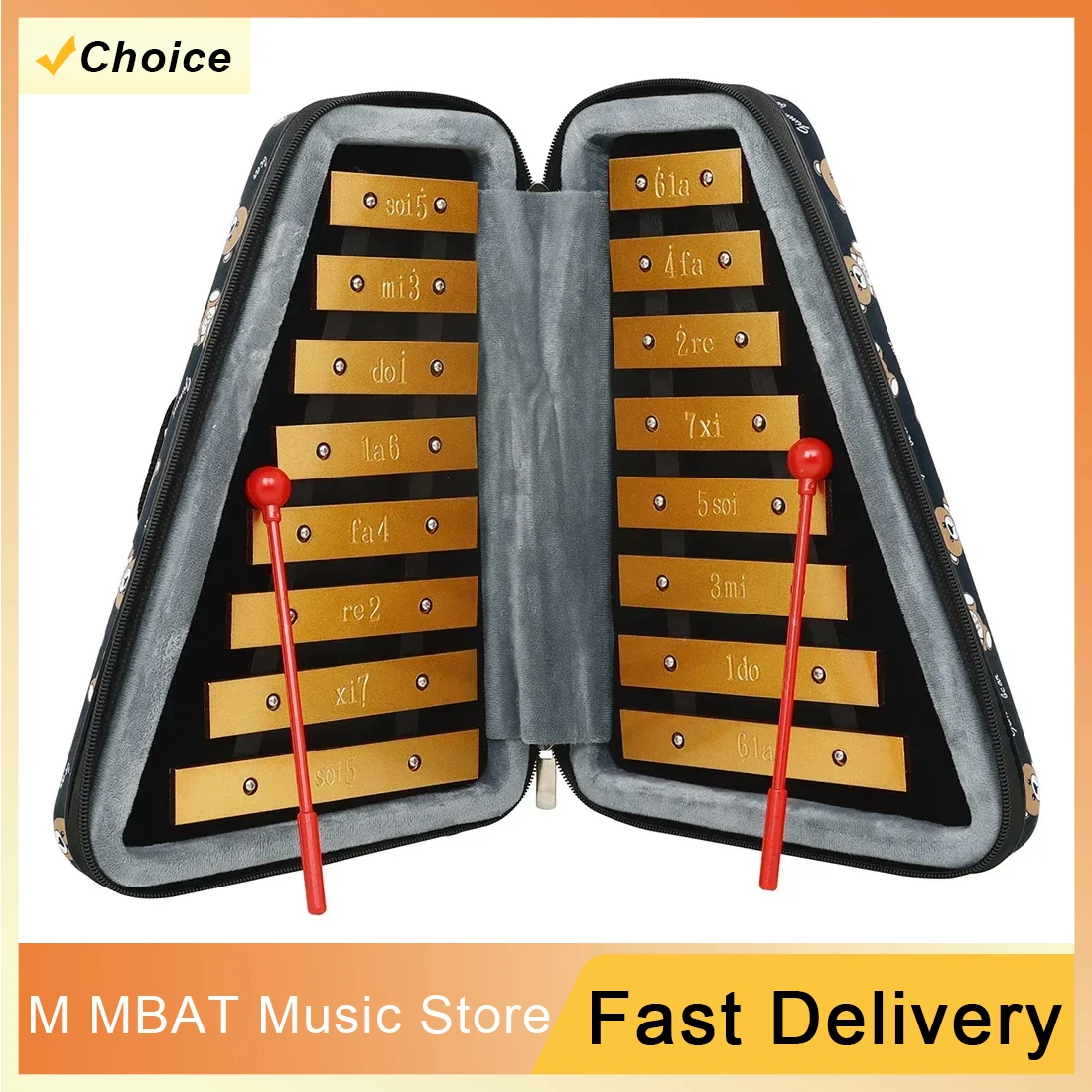 

16 Tone Glockenspiel Xylophone s with Bear Style Box Percussion Instrument Carillon Kids Music Gifts Orff instrument