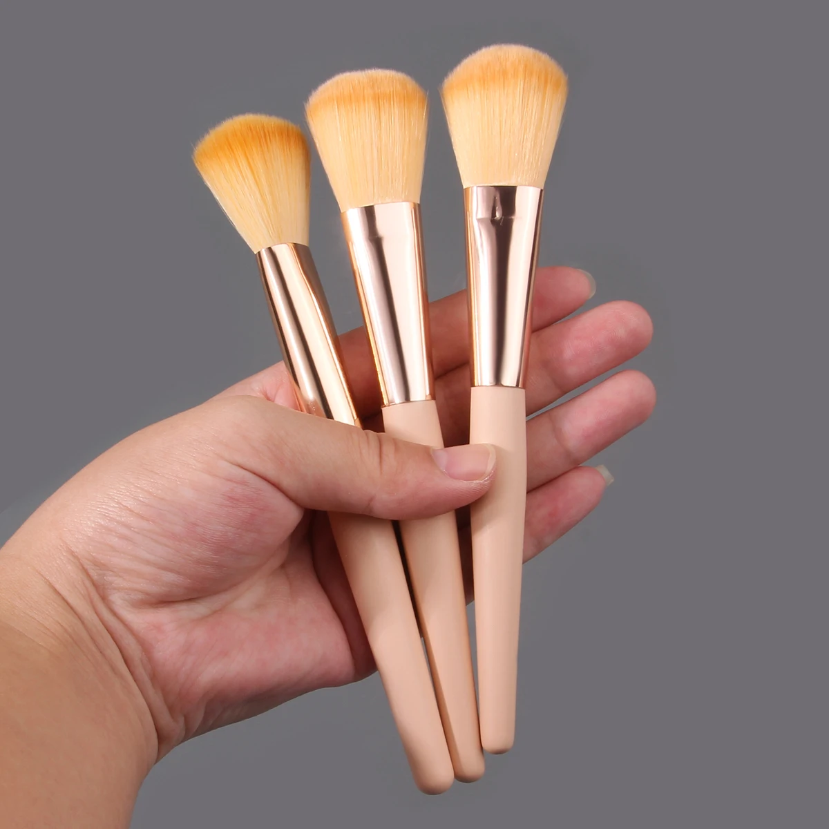 3PCS soft wooden handle multi-functional nail brush, nail dust cleaning brush, dust removal brush, professional nail tool