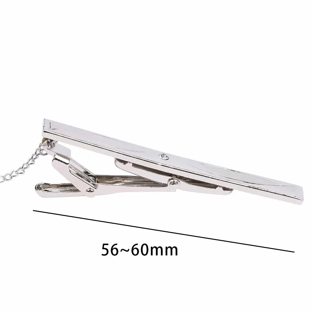 أزياء عملية أنيقة معدنية للرجال بسيطة دبوس لهجة متعددة نمط الفضة شريط المشبك كليب ربطة العنق