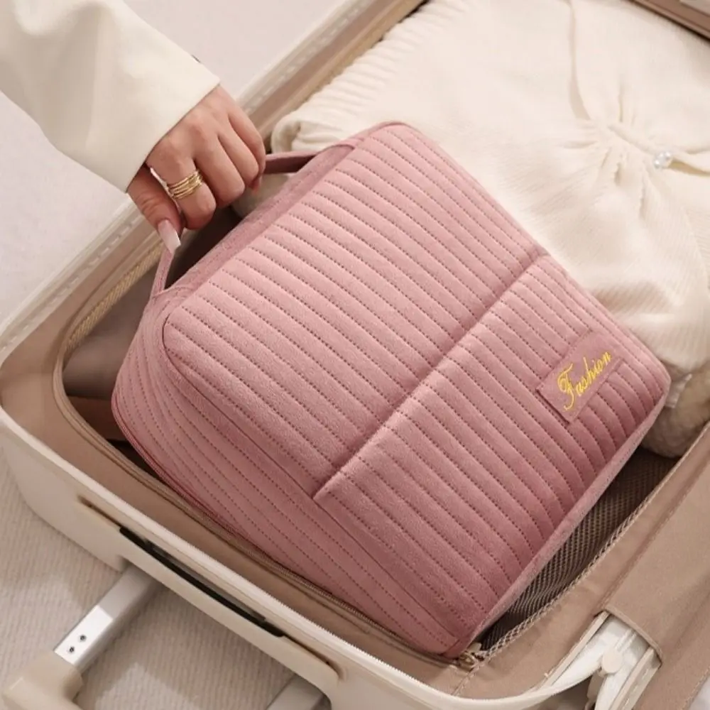 حقيبة مكياج نسائية ثابتة على الطراز العمودي، منظم مستحضرات التجميل متعدد الوظائف، سعة كبيرة #2