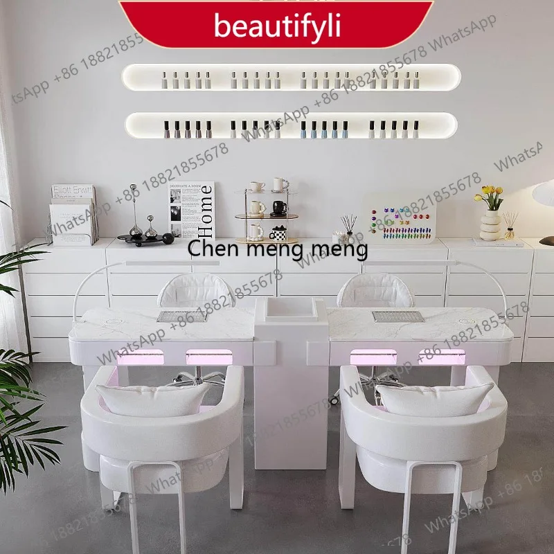 01A Nail art table and chair set High-power vacuum cleaner with baking lamp High-end combination