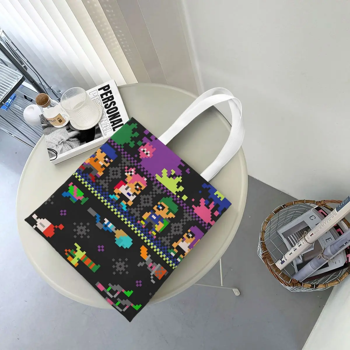 Cartoon Popular Splatoon 3 Game Shopping Bags Canvas The Tote Bag Folding for Women Shoulder Tote Travel Handbag