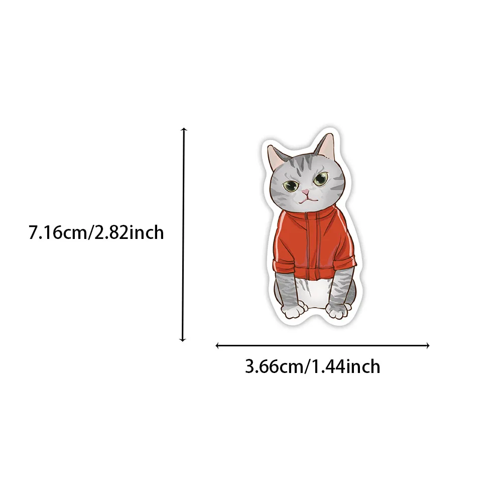 50 pezzi cartoni animati vestiti cuffie serie gatto adesivi decorazione compresse mobili fai da te tazze d'acqua bagagli adesivi impermeabili giocattoli