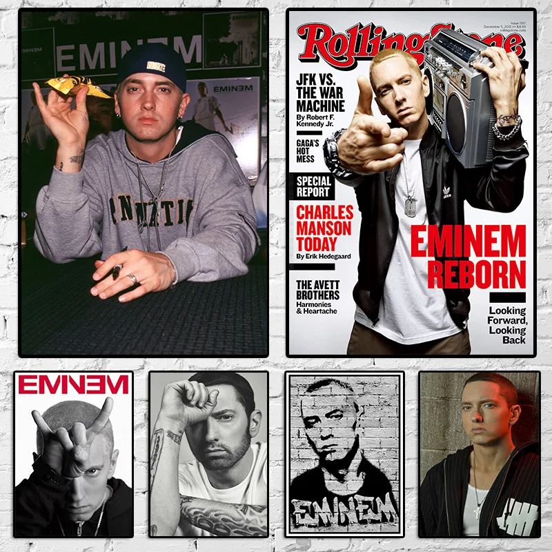 Eminem Posters 8 Mile Poster Hip Hop Rapper Singer Eminem Poster Canvas Painting Home Decor Wall Art For Living Room Bedroom