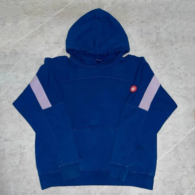 Winter Blue Patchwork Reflective Embroidered Logo CAVEMPT Hoodie Fashion Streetwear Casual Loose Men Women CE Hooded Sweatshirts