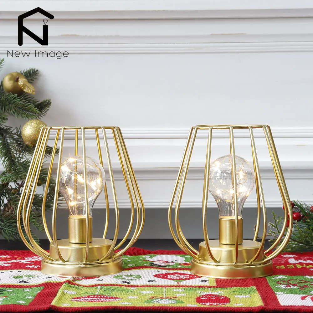 

2Pcs Golden Table Lamp Battery Powered Lamp Cordless Battery Lanterns for Living Room Wedding Parties Garden Patio Home Decor