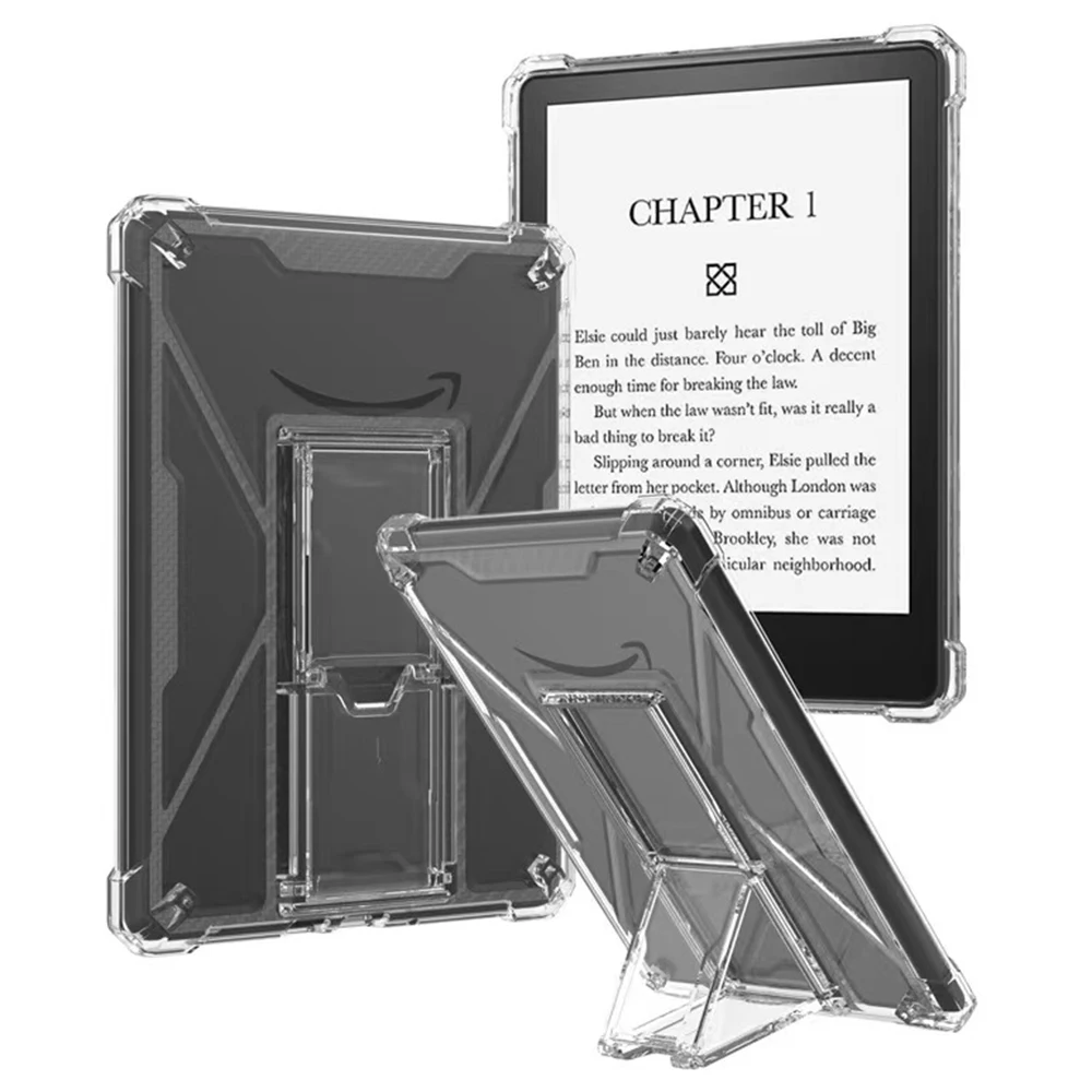 Clear Case For Amazon Kindle Paperwhite 3 (2015)  /  2 (2015)  /  1 (2015) Kickstand Shockproof TPU + PC Tablet Cover with Pen S