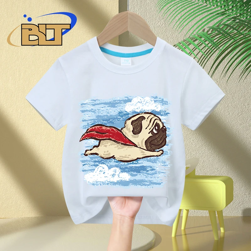 Kawaii Cheeseburger printed kids T-shirt summer children's pure cotton short-sleeved casual tops for boys and girls