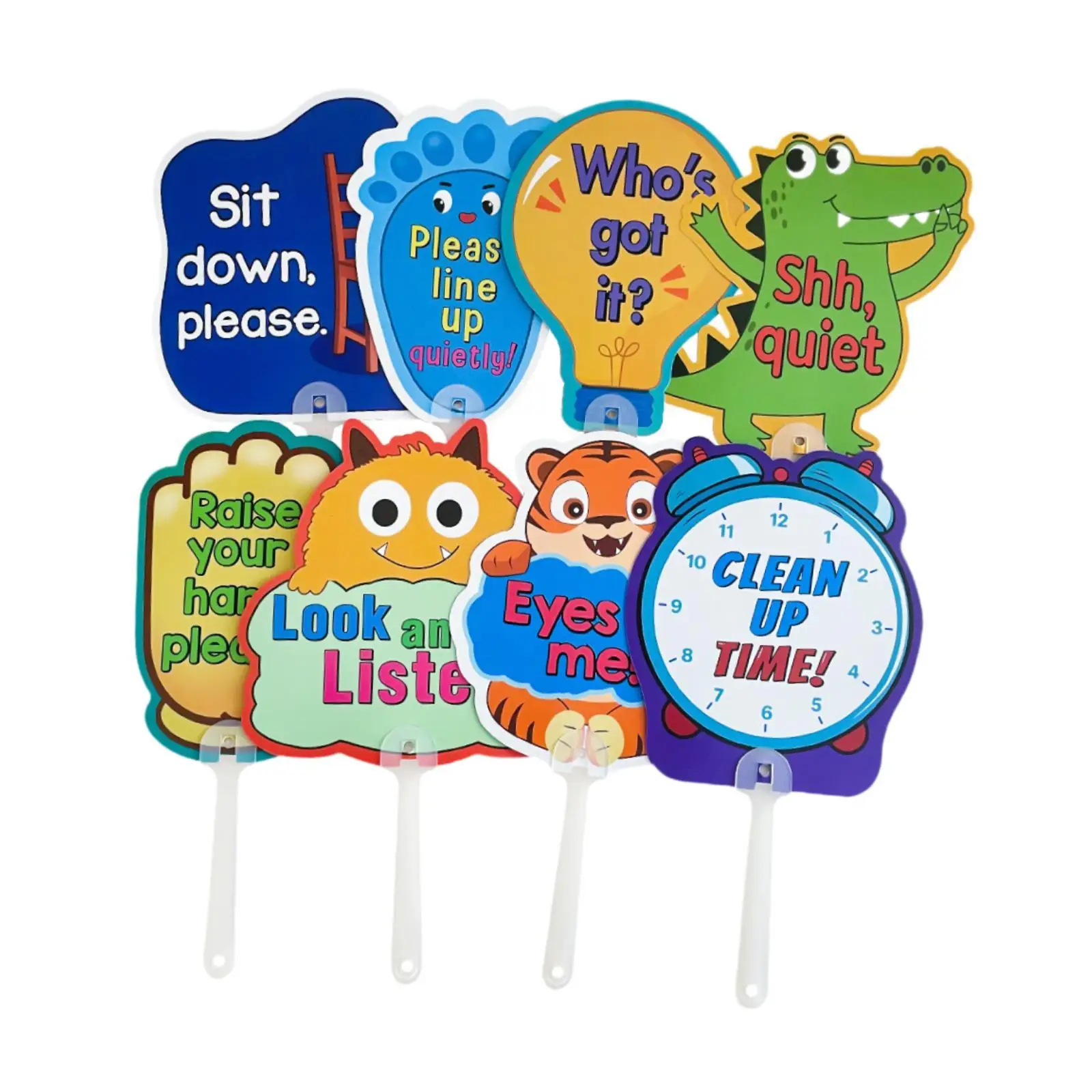 8x Manage Your Class Signs Teacher Instruction Cards for Early Education